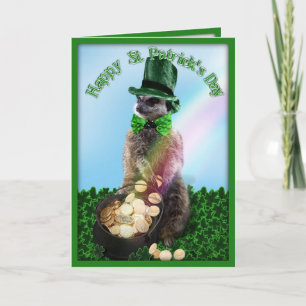 Lucky Meerkat met gouden vlek op Patrick's Day Kaart