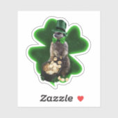 Lucky Meerkat St. Patrick's Day Sticker (Vel)