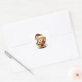 Lucky Meow Vierkante Sticker (Envelop)