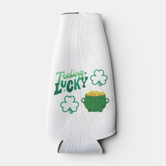 Lucky met een pot goud op een flesjeskoeler (Voorkant)