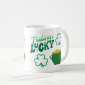 Lucky met een potje goud koffiemok (Voorkant rechts)