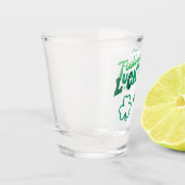 Lucky met een potje goud shot glas (Links)