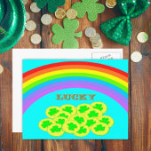 Lucky met Rainbows, Gold en Shamrocks Briefkaart