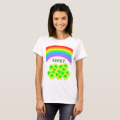Lucky met Rainbows, Gold en Shamrocks T-Shirt (Voorkant volledig)