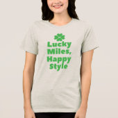 Lucky Miles, Happy Style Marathon op St Patrick's  Tri-Blend Shirt (Voorkant)
