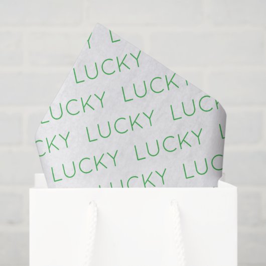LUCKY Moderne Typografie Shamrocks Ierse Fun Tissuepapier (Cadeauzakje)