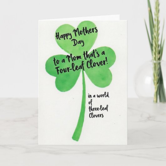 Lucky Mom Mothers Day Card Kaart (Voorkant)