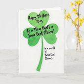 Lucky Mom Mothers Day Card Kaart (Gele Bloem)