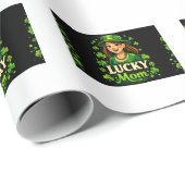 Lucky Mom – St. Patrick’s Day Clover Design Cadeaupapier (Rol Hoek)