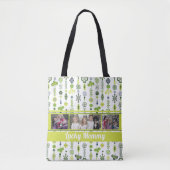 "Lucky Mommy" Shamrock Klaver Patroon Foto Tote Bag (Voorkant)
