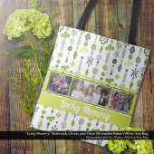 "Lucky Mommy" Shamrock Klaver Patroon Foto Tote Bag