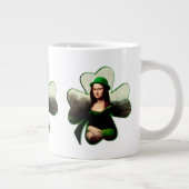 Lucky Mona Lisa St Patrick's Day Clover Grote Koffiekop (Rechts)