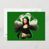 Lucky Mona Lisa St Patrick's Day Shamrock Briefkaart (Voorkant / Achterkant)