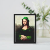 Lucky Mona Lisa St Patrick's Day Shamrock Briefkaart (Staand voorkant)
