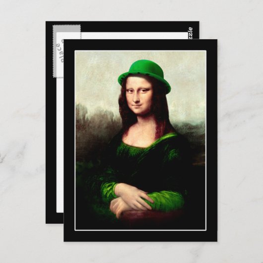Lucky Mona Lisa St Patrick's Day Shamrock Briefkaart (Voorkant / Achterkant)
