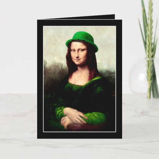 Lucky Mona Lisa St Patrick's Day Shamrock Kaart (Voorkant)