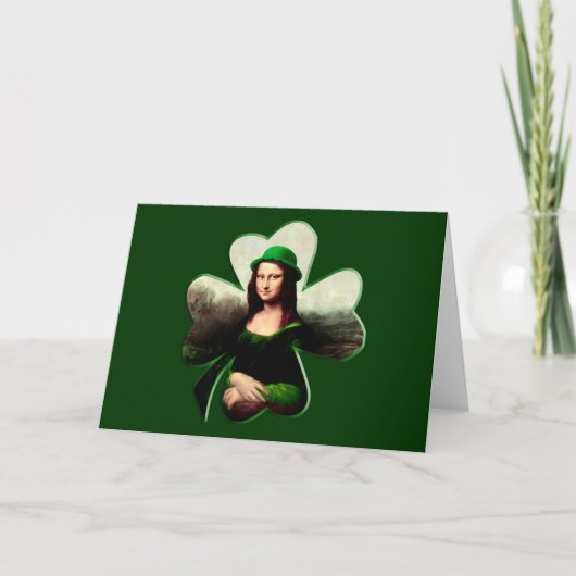 Lucky Mona Lisa St Patrick's Day Shamrock Kaart (Voorkant)