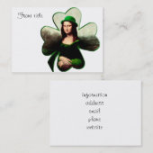 Lucky Mona Lisa St Patrick's Day Shamrock Visitekaartje (Voorkant / Achterkant)