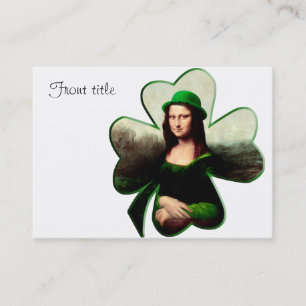 Lucky Mona Lisa St Patrick's Day Shamrock Visitekaartje