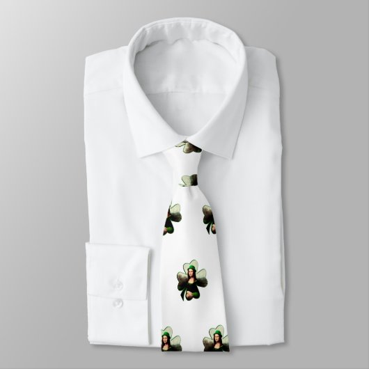 Lucky Mona Lisa St. Patrick's Day Stropdas (Gebonden)