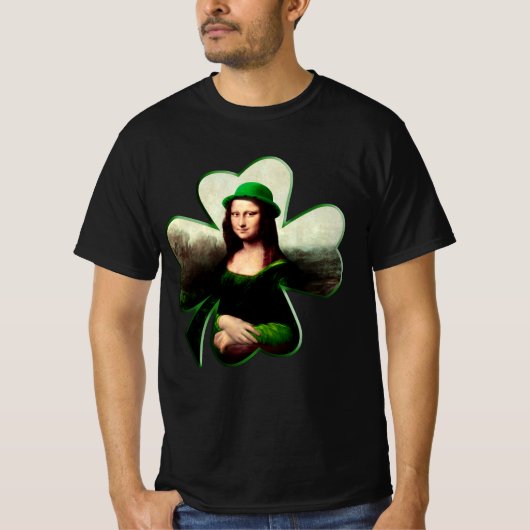 Lucky Mona Lisa St. Patrick's Day T-shirt (Voorkant)