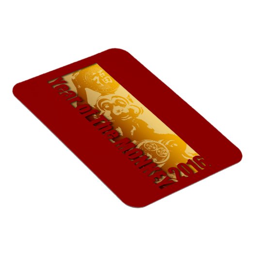 Lucky Monkey 2016 Greeting Magnet V Magneet (Rechterzijde)