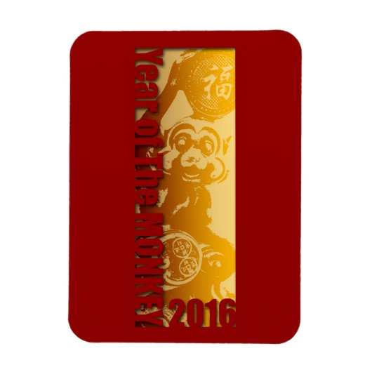 Lucky Monkey 2016 Greeting Magnet V Magneet (Verticaal)