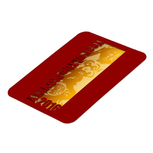 Lucky Monkey 2016 Greeting Magnet V Magneet (Linkerzijde)