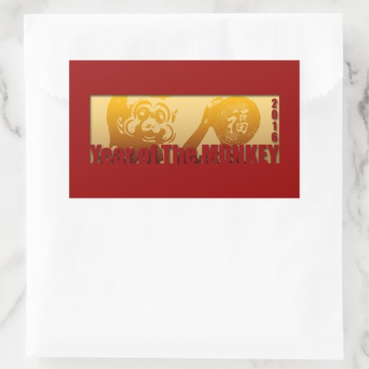 Lucky Monkey 2016 Rechthoekige Sticker 1 (Tas)