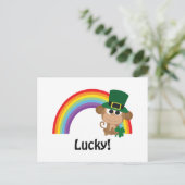 Lucky Monkey Leprechaun Briefkaart (Staand voorkant)