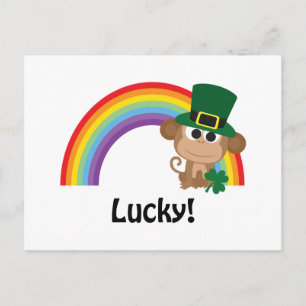 Lucky Monkey Leprechaun Briefkaart