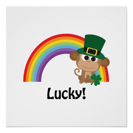 Lucky Monkey Leprechaun Perfect Poster (Voorkant)