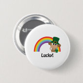 Lucky Monkey Leprechaun Ronde Button 5,7 Cm (Voorkant /achterkant)