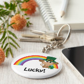 Lucky Monkey Leprechaun Sleutelhanger (Zijkant)