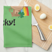 Lucky Monkey Leprechaun Theedoek (Quarter Fold)
