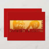 Lucky Monkey Year 2016 Greeting briefkaart 1 (Voorkant / Achterkant)
