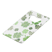 Lucky Monogram Clovers Creditkaart Flessenopener (Achterkant Gekanteld)
