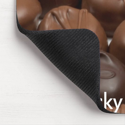 Lucky Mouse met chocolade! Muismat (Hoek)