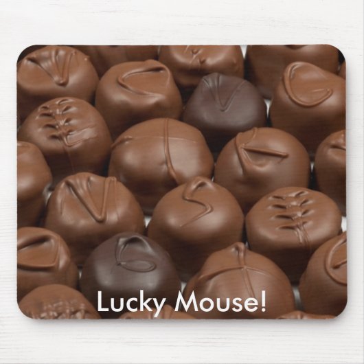 Lucky Mouse met chocolade! Muismat (Voorkant)