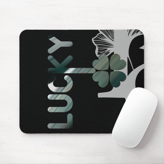 LUCKY Mousepad Trend Abstracte Kunst Zwart Groen Muismat (Met muis)