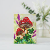 Lucky Mushrooms en Lavender Briefkaart (Staand voorkant)