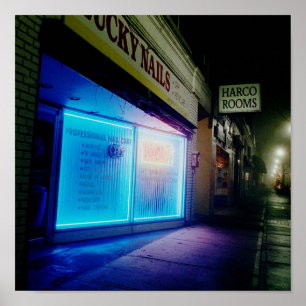 Lucky Nails - Cool Blue in de nacht Poster