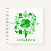 Lucky Name Personalized Clover Design Notitieboek (Voorkant)