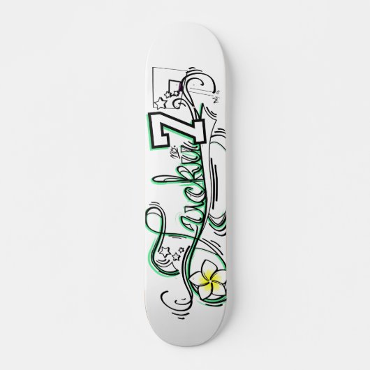 Lucky No. 7 Clear Skateboard (Voorkant)