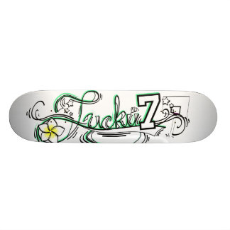 Lucky No. 7 Clear Skateboard