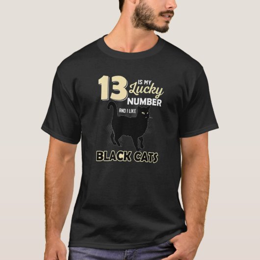 Lucky Number 13 Lucky Black Cats T-shirt (Voorkant)