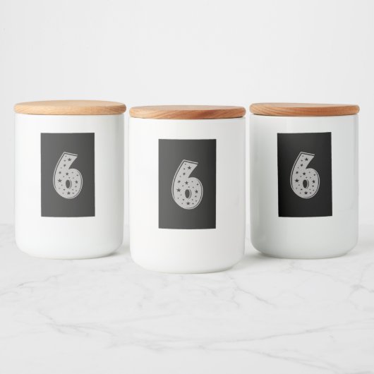 Lucky Number 6 Happy Birthday Voedselcontainer Etiket (Flessen)