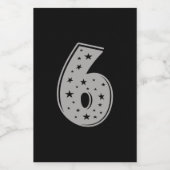 Lucky Number 6 Happy Birthday Voedselcontainer Etiket (Enkel label)