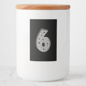 Lucky Number 6 Happy Birthday Voedselcontainer Etiket (Voorkant)