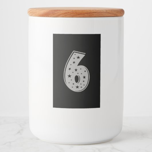 Lucky Number 6 Happy Birthday Voedselcontainer Etiket (Voorkant)